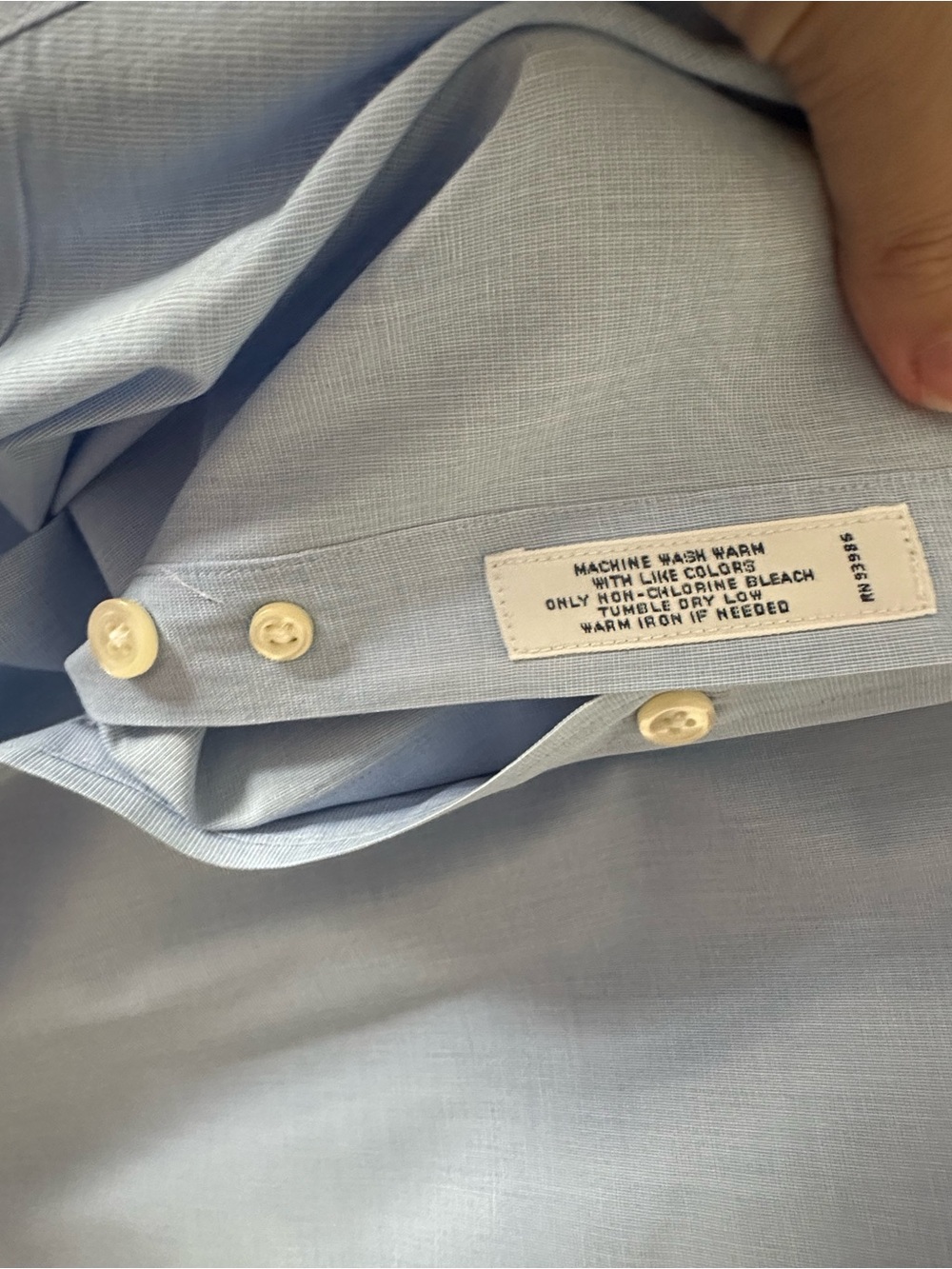 Brooks Brothers 346 Light Blue Dress Shirt with White Contrast Collar - Picture 6 of 6
